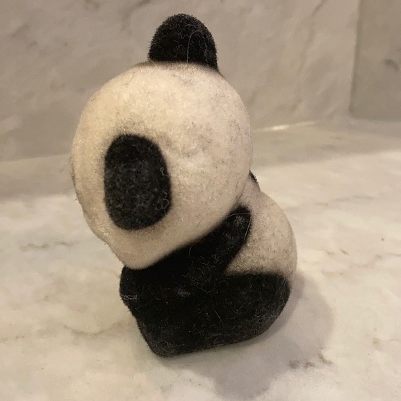 Vintage flocked panda (3) figurines - Picture 7 of 15